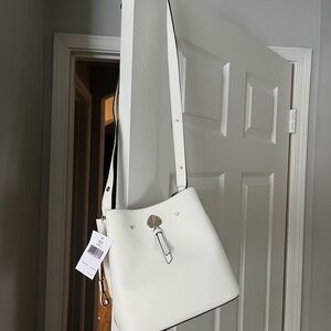 Kate Spade White Crossbody Bag with Minimalist Design